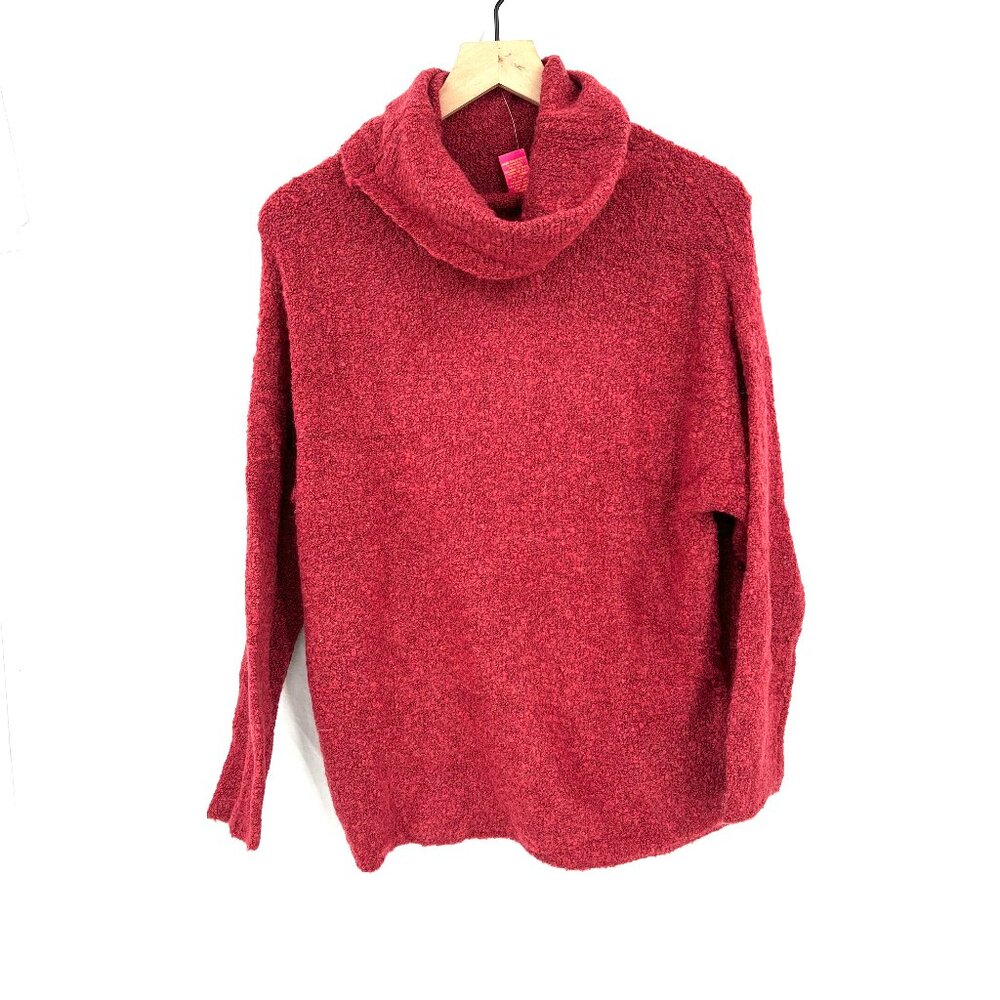 NEW Catherine Malandrino cowl neck boucle knit alpaca blend sweater rust red M